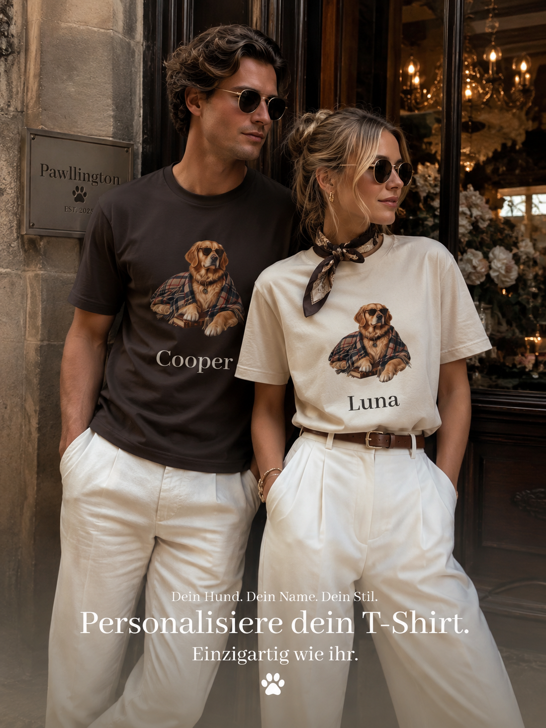 Dein Hund. Dein Name. – Personalisiertes Unisex T-Shirt