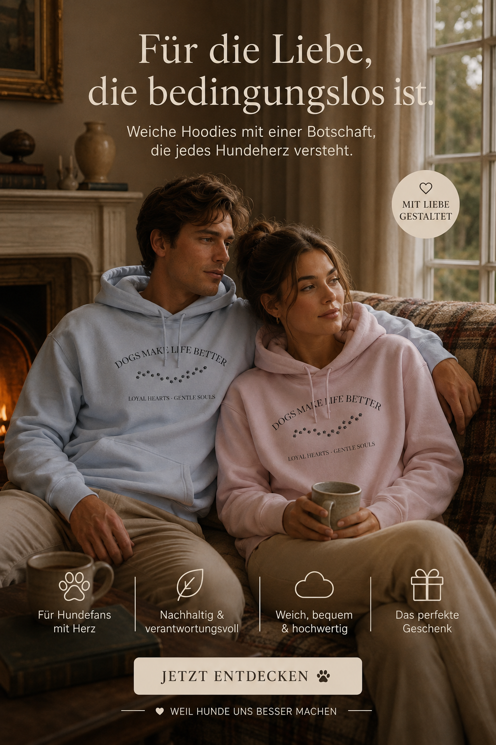 Dogs Make Life Better – Cozy Unisex Hoodie